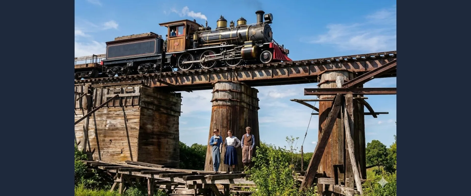Puente ferroviario histórico - Color